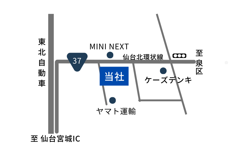 寺尾商会の周辺地図イラスト